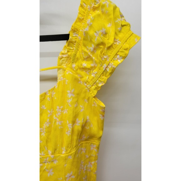Sophie Rue Yellow Floral Ruffle Summer Mini Dress - Picture 2 of 7